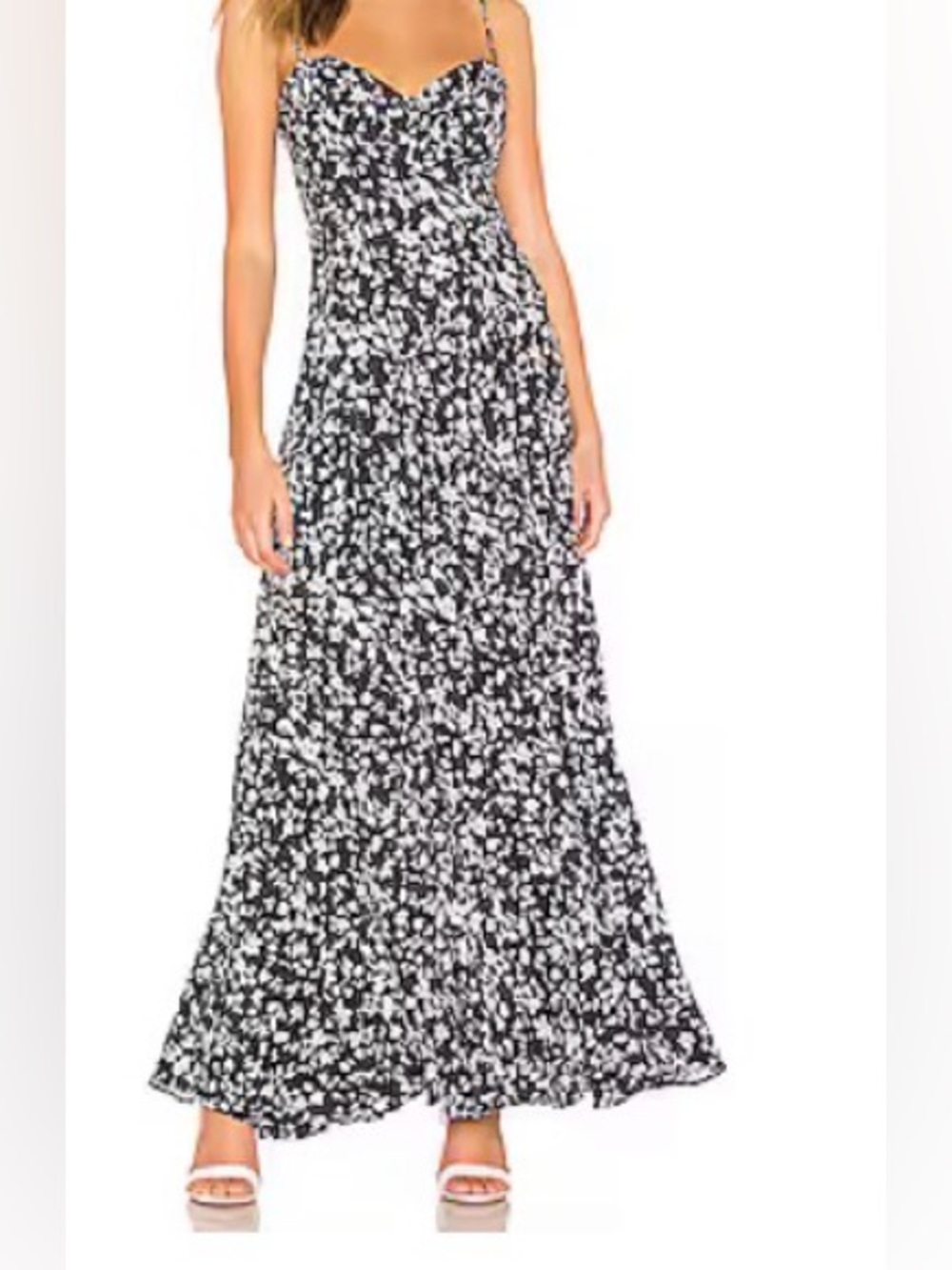 Free People Navy and Off White Floral Maxi Dress